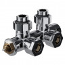 Узел нижнего подключения термостатический угловой 1/2" х 3/4" Royal Thermo Design Pro 15мм М30х1,5 (Хром)