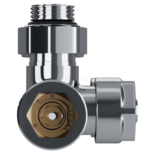 Узел нижнего подключения термостатический угловой 1/2" х 3/4" Royal Thermo Design Pro 15мм М30х1,5 (Хром)