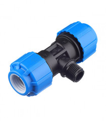 Тройник с наружной резьбой 25x1/2"x25 ПНД Политэк 51251225