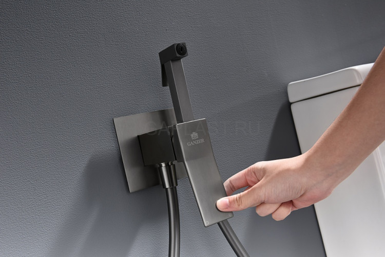 Смеситель для биде скрытого монтажа Ganzer GZ05157-Q Графит