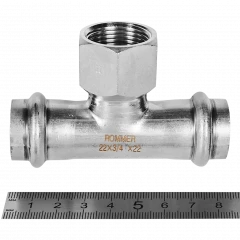 Тройник-переходник ROMMER ВР 22 мм x 3/4" из нержавеющей стали, RSS-0015-002234