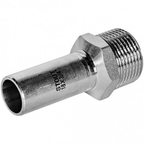 Вставка переходная STOUT НПр-НР, 18 мм x 3/4 дюйма, из нержавеющей стали, SSS-2024-001834