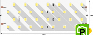 Лента светодиодная LUX, 2835, 280 LED/м, 26 Вт/м, 24В, IP33, Нейтральный белый (4000K)