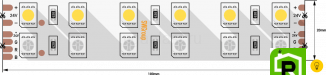 Лента светодиодная стандарт 5050, 120 LED/м, 28,8 Вт/м, 24В , IP20, Цвет: RGB + теплый белый
