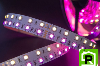 Лента светодиодная стандарт 5050, 120 LED/м, 28,8 Вт/м, 24В , IP20, Цвет: RGB + теплый белый