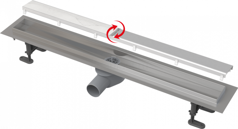 Водоотводящий желоб APZ13 DOUBLE9 850 мм с двухсторонней решеткой Alcaplast