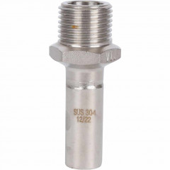 Вставка переходная ROMMER НПр-НР 15 мм x 1/2" из нержавеющей стали, RSS-1024-001512