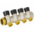 Коллектор распределительный с запорными клапанами 1", 4 отвода 1/2" ROMMER