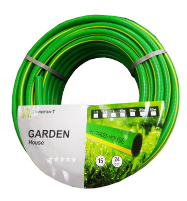 Шланг поливочный зеленый 1/2, 25 м GARDEN