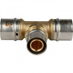 Тройник переходной 32х26х32 для металлопластиковых труб, прессовой STOUT SFP-0005-322632