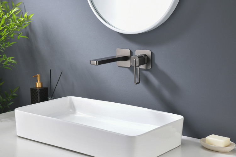 Смеситель для раковины GANZER GZ12144-Q, скрытый монтаж, графит