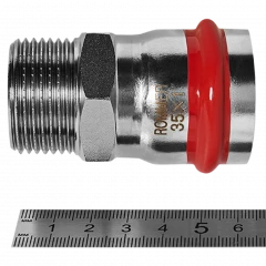 Переходник ROMMER НР 35 мм x 1" из нержавеющей стали, RSS-0021-000351