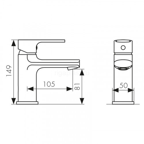 Смеситель для раковины Oval хром KAISER 56011