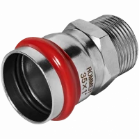 Переходник ВПр-НР 35х1" из стали нержавеющей, прессовой ROMMER