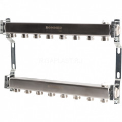 Коллектор ROMMER RMS-4401 из нержавеющей стали для радиаторной разводки на 8 выходов, RMS-4401-000008