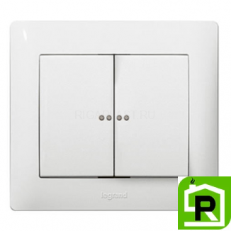 Переключатель 2кл проходной с подсветкой Legrand Galea Life - белый