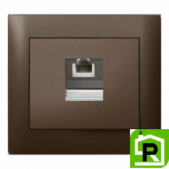 Розетка телефонная RJ11 Legrand Galea Life - темная бронза