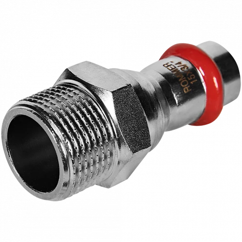 Переходник ROMMER НР 15 мм x 3/4" из нержавеющей стали, RSS-0021-001534