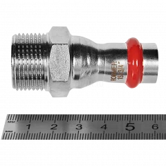 Переходник ROMMER НР 15 мм x 3/4" из нержавеющей стали, RSS-0021-001534
