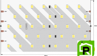 Лента светодиодная LUX, 2835, 350 LED/м, 31 Вт/м, 24В, IP33, Теплый белый (3000K)