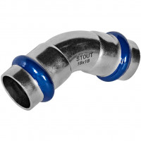 Угольник STOUT 45° ВПр-ВПр, 18 мм, из нержавеющей стали, SSS-2005-000018