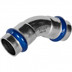 Угольник STOUT 45° ВПр-ВПр, 18 мм, из нержавеющей стали, SSS-2005-000018
