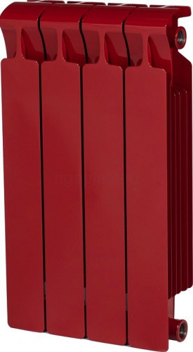 Радиатор биметаллический RIFAR MONOLIT 500 4 секции, боковое подключение (бордо)