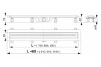 Душевой лоток AlcaPlast APZ9-Simple 850 с решеткой и опорами, серый, хром, выпуск боковой