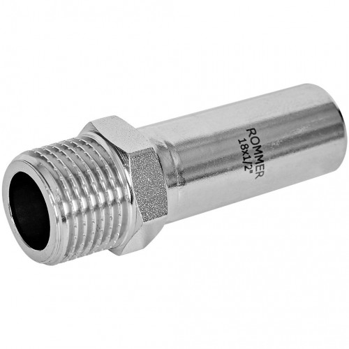 Вставка переходная ROMMER НПр-НР 18 мм x 1/2" из нержавеющей стали, RSS-1024-001812