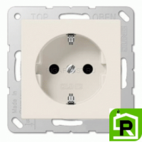 Розетка Jung AS 500 с заземляющими контактами 16 А/250В Слоновая кость