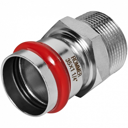 Переходник ROMMER НР 35 мм x 1 1/4" из нержавеющей стали, RSS-0021-035114