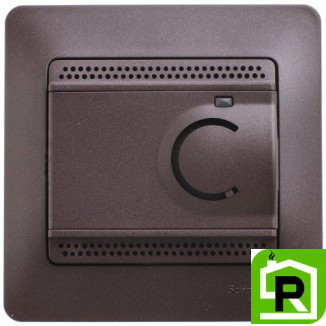 Терморегулятор для теплого пола, Шоколад, серия Glossa, Schneider Electric