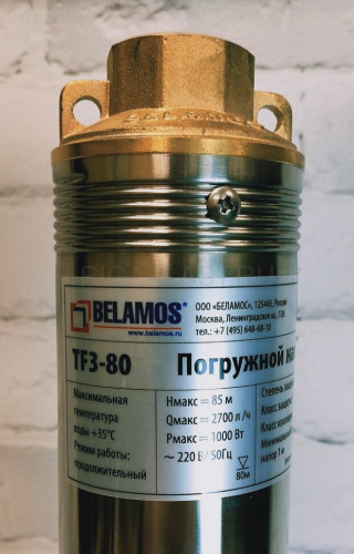 Скважинный насос Belamos TF3-80 (диаметр 78мм, кабель 1.5м)