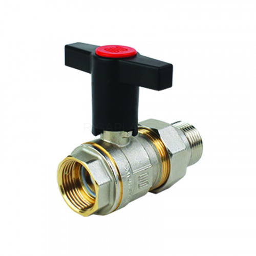 Кран шаровой ELSEN 1/2" НВ американка, высокая ручка из пластмассы, EV12.6202