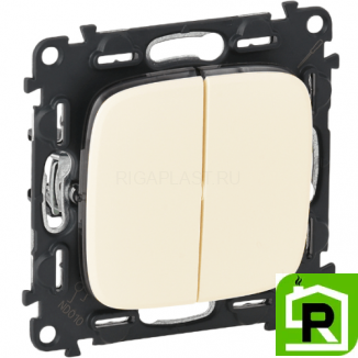 Переключатель Legrand Valena Allure 2-клавишный 752028+755026 Слоновая кость