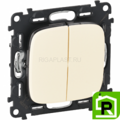 Переключатель Legrand Valena Allure 2-клавишный 752028+755026 Слоновая кость