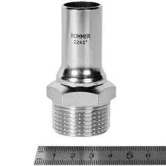 Вставка переходная ROMMER НПр-НР 22 мм x 1" из нержавеющей стали, RSS-1024-000221