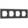 Рамка на 4 поста Werkel Slab (черный матовый) W0042908