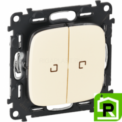 Переключатель Legrand Valena Allure 2-клавишный с подсветкой 752028+755226+67686 Слоновая кость