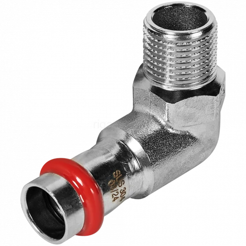 Угольник-переходник ROMMER НР 15 мм x 1/2" из нержавеющей стали, RSS-0010-001512