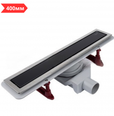 Душевой лоток ZEISSLER Evolux Glass 400 мм, черное глянцевое стекло, ZSt.1131.4002
