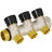Коллектор распределительный с запорными клапанами 3/4", 3 отвода 1/2" ROMMER