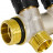 Коллектор распределительный с запорными клапанами 3/4", 3 отвода 1/2" ROMMER