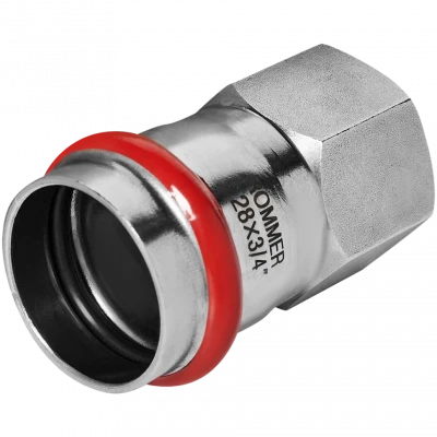 Переходник ВПр-ВР 28х3/4" из стали нержавеющей, прессовой ROMMER