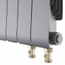 Радиатор биметаллический Royal Thermo Infinity 300 Silver Satin 10 секций, нижнее подключение VR80