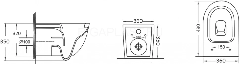 Инсталляция Grohe 38811KF0 + унитаз Grossman GR-4455SQ безободковый торнадо с сиденьем