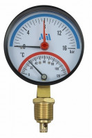 Термоманометр радиальный 80 мм 1/2", 16 бар, 0-120°С Millennium