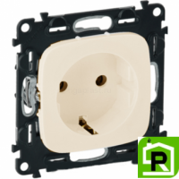 Розетка Legrand Valena Allure с заземлением, со шторками 753030+755206 Слоновая кость
