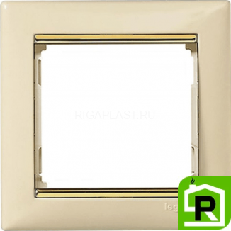 Рамка Legrand Valena 1-постовая слоновая кость/золото 774151
