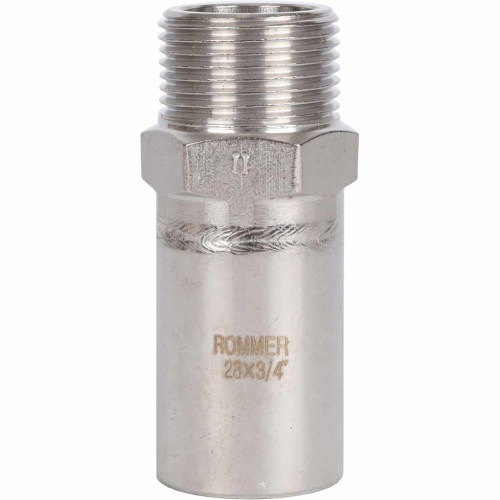 Вставка переходная ROMMER НПр-НР 28 мм x 3/4" из нержавеющей стали, RSS-1024-002834